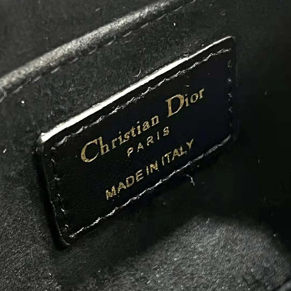 Dior CD Lounge Bag Black Supple Macrocannage Lambskin for Women