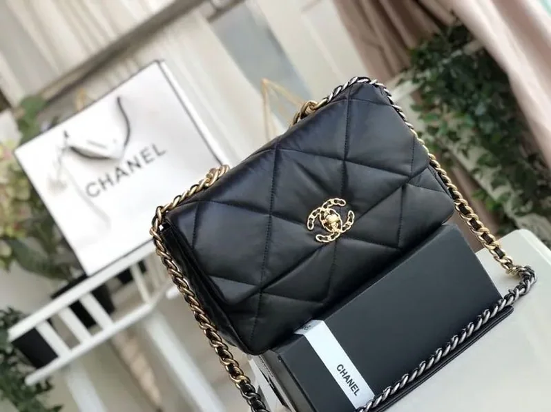 Chanel 19 Crossbody Bag in Black Gold Hardware Chanel 19 Crossbody Bag in Black Gold Hardware