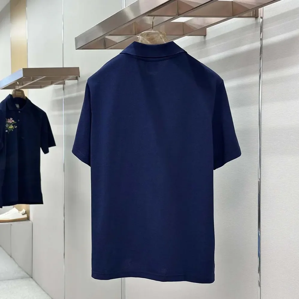 Dior Polo Shirt with Dior Secret Garden Embroidery Relaxed Fit Blue Cotton Piqué for Men Dior Polo Shirt with Dior Secret Garden Embroidery Relaxed Fit Blue Cotton Piqué for Men