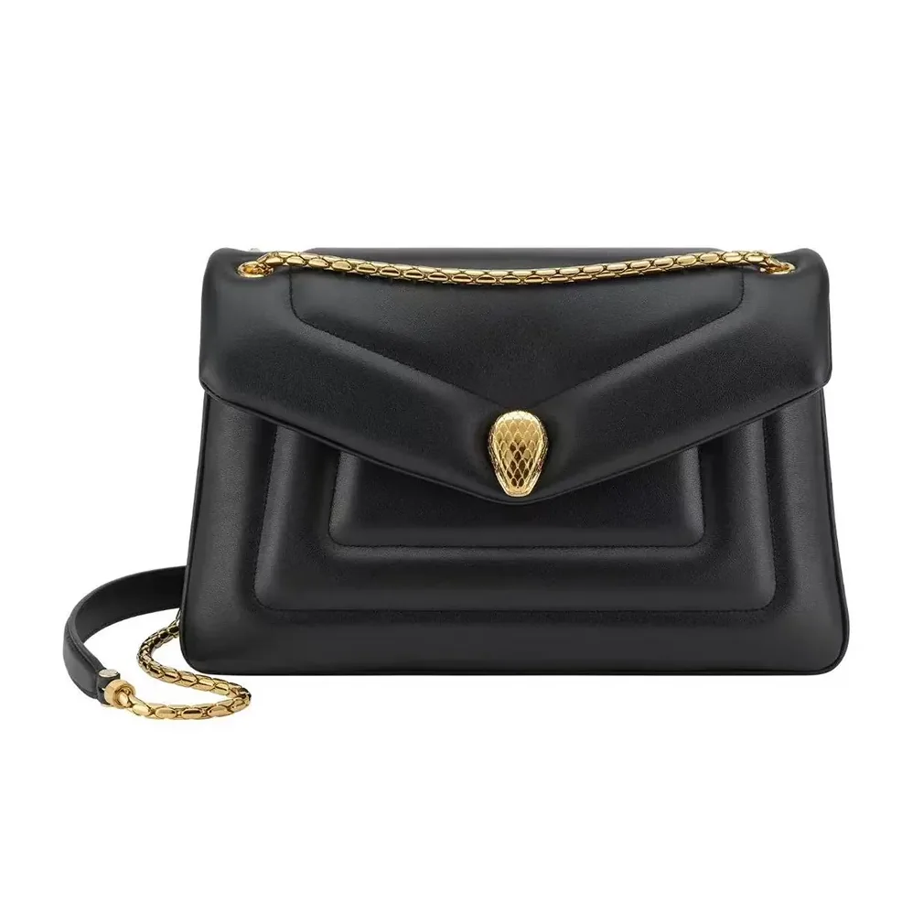 Bvlgari Serpenti Reverse Shoulder Bag for Women in Black