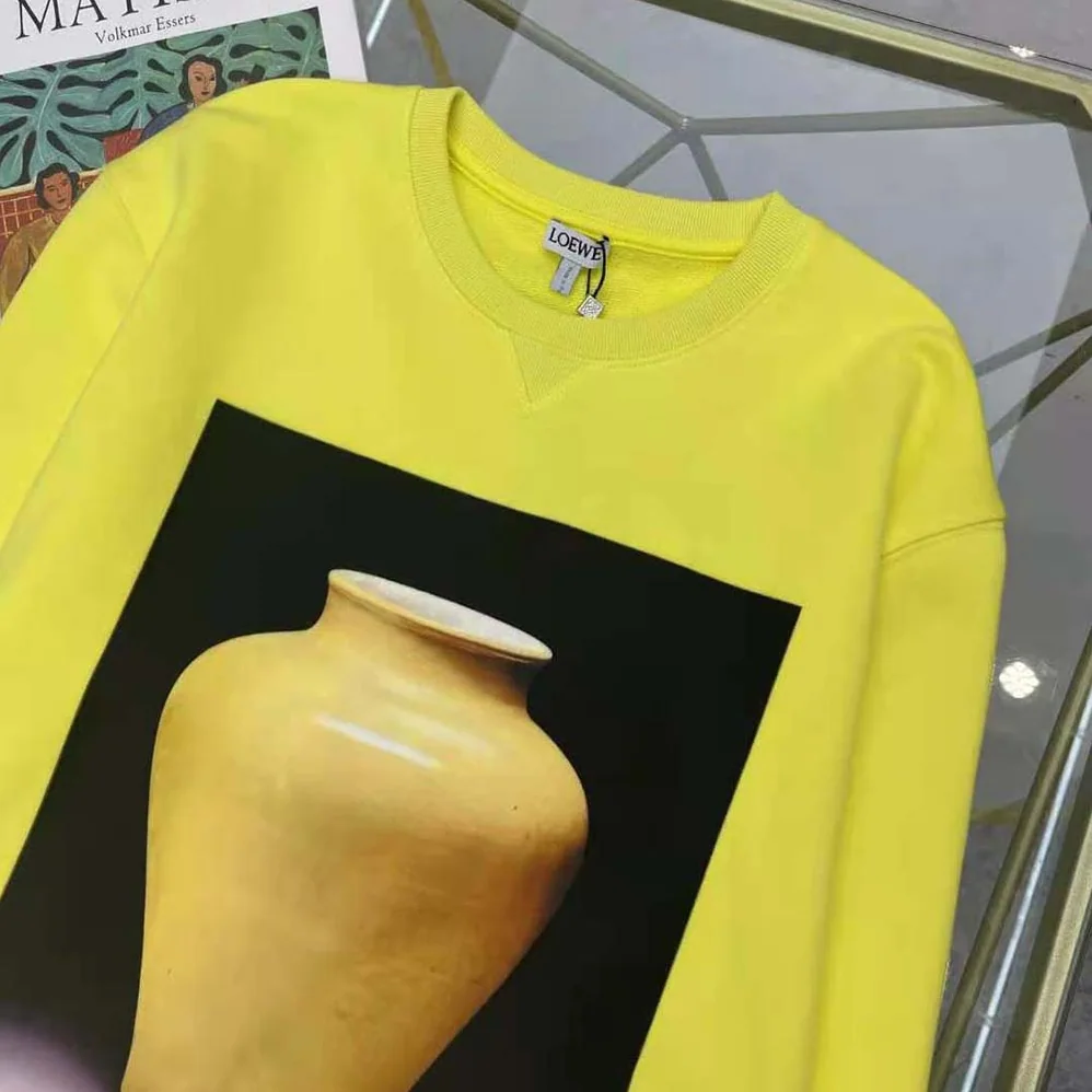 Loewe Ceramic Print Sweatshirt in Cotton for Women in Yellow