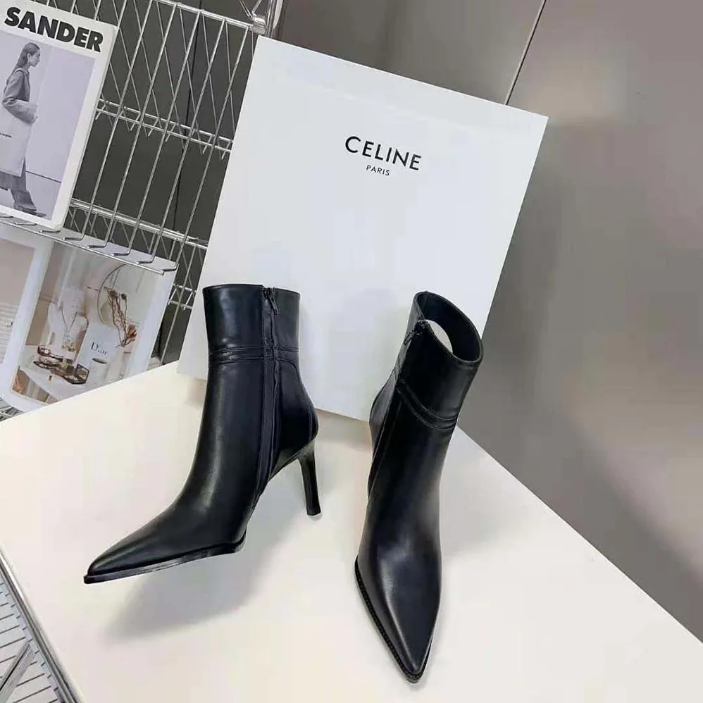Celine Verneuil Ankle Boot with Triomphe in Calfskin for Women Celine Verneuil Ankle Boot with Triomphe in Calfskin for Women