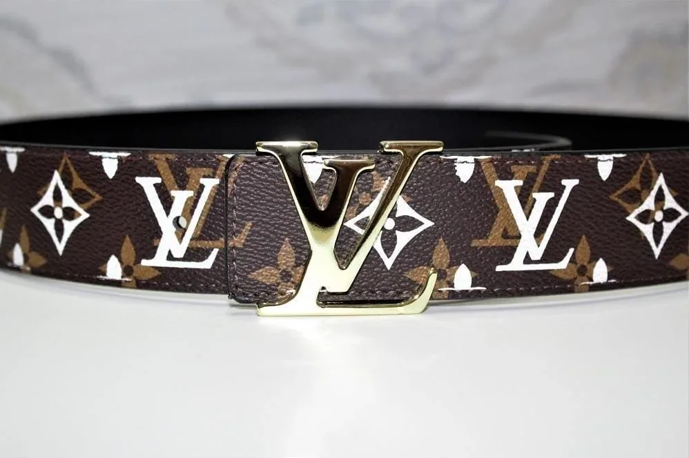 New Brown Monogram style Leather Belt Amazing