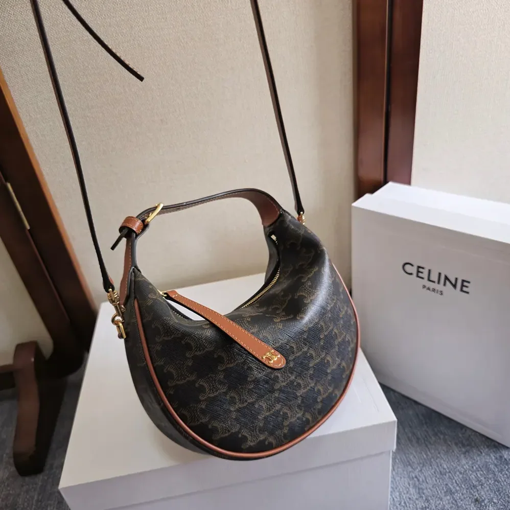 Celine Teen Celine Lulu in Triomphe Canvas and Calfskin for Women