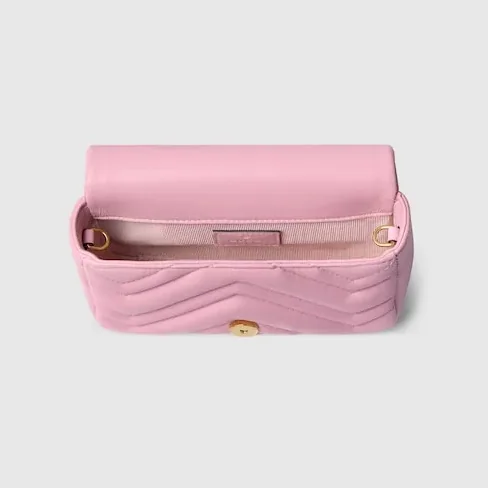 Gucci Marmont Mini Shoulder Bag in Light Pink Gold Hardware