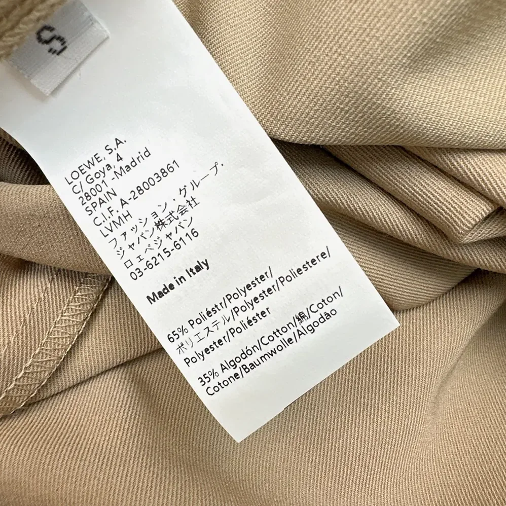 Loewe Draped Skirt in Cotton and Silk for Women in Khaki Brown Loewe Draped Skirt in Cotton and Silk for Women in Khaki Brown