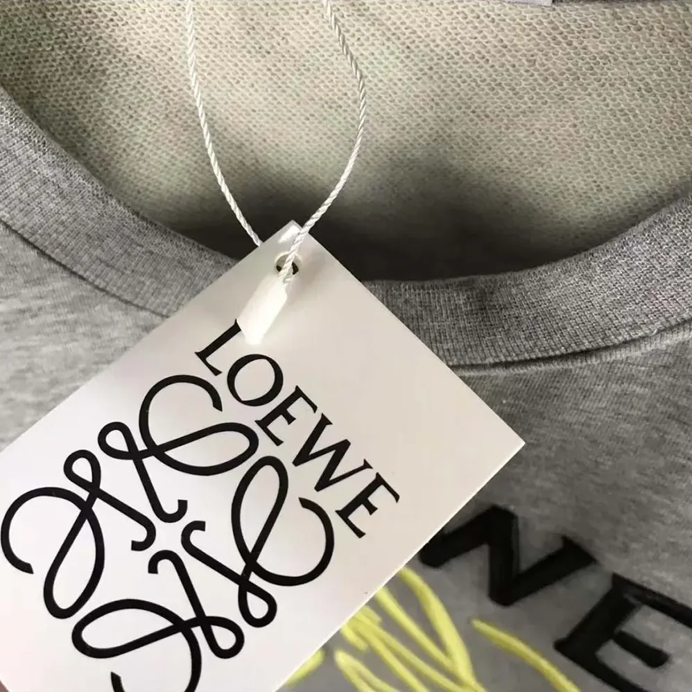 Loewe Anagram Regular Fit Sweatshirt in Cotton for Men in Gray/Yellow