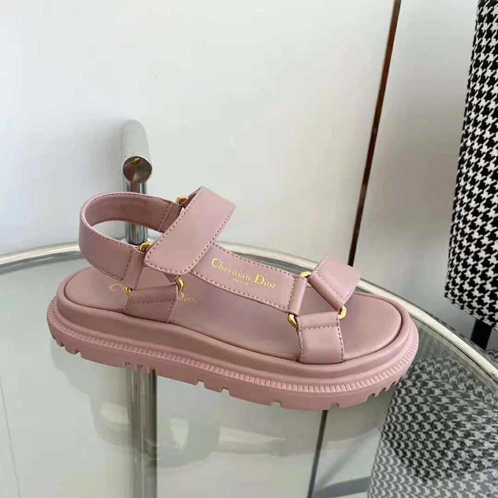 Dior D-Wave Sandal Powder Pink Lambskin for Women Dior D-Wave Sandal Powder Pink Lambskin for Women