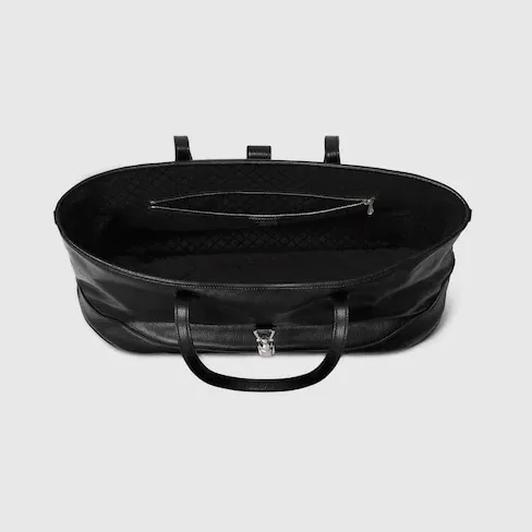 Gucci Jackie Medium Tote Bag in Black Silver Hardware Gucci Jackie Medium Tote Bag in Black Silver Hardware