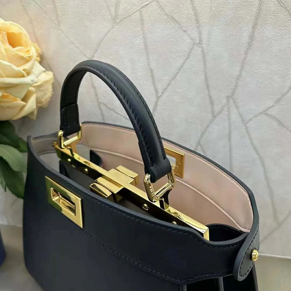 Fendi Peekaboo ISeeU Petite Small Black Padded Nappa Leather Bag for Women Fendi Peekaboo ISeeU Petite Small Black Padded Nappa Leather Bag for Women