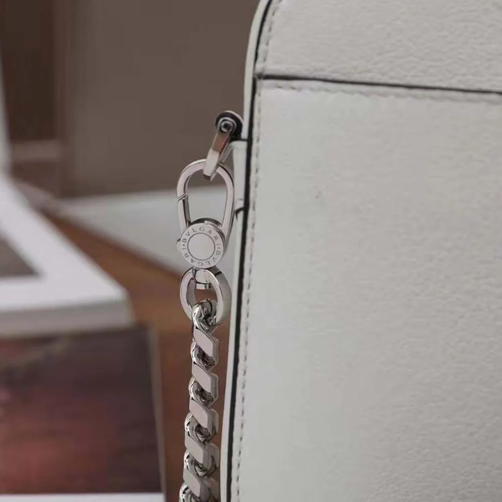Bvlgari Bvlgari Logo Camera Bag in Calf Leather for Women in White Bvlgari Bvlgari Logo Camera Bag in Calf Leather for Women in White