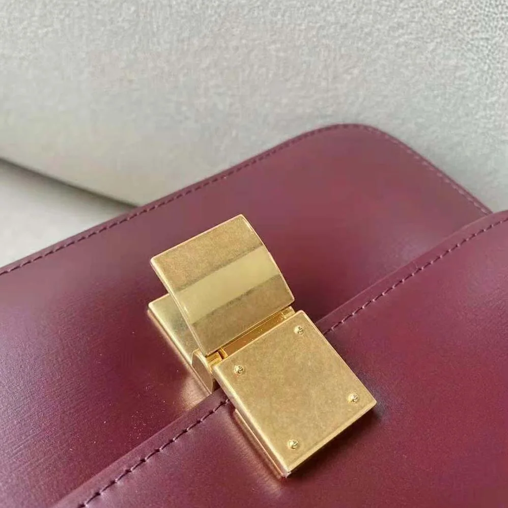 Celine Teen Classic Bag in Box Calfskin for Women in Maroon