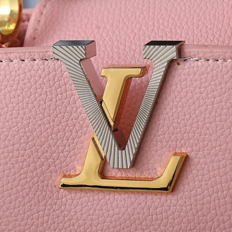 Louis Vuitton Capucines Mini Top Handle Bag / Light Pink Silver/ Gold Hardware