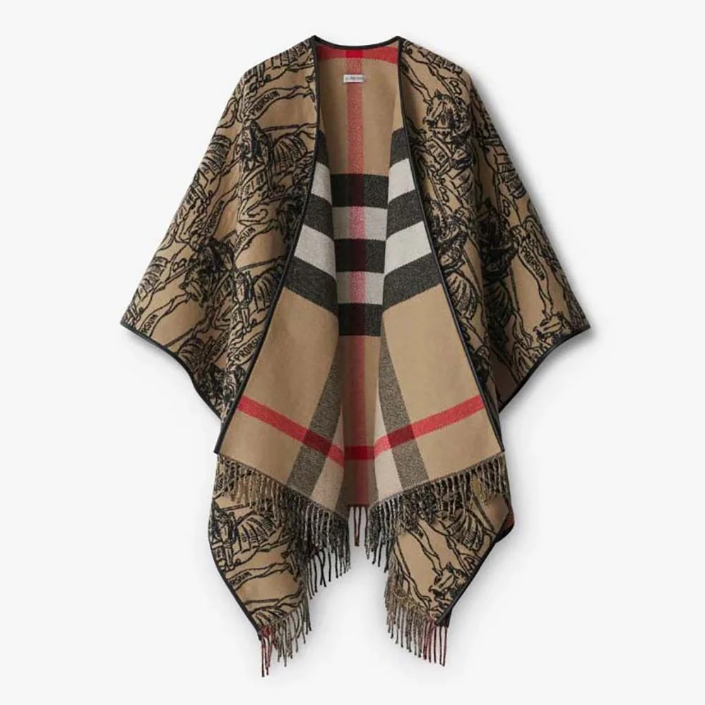 Burberry EKD Wool Cape for Women Burberry EKD Wool Cape for Women