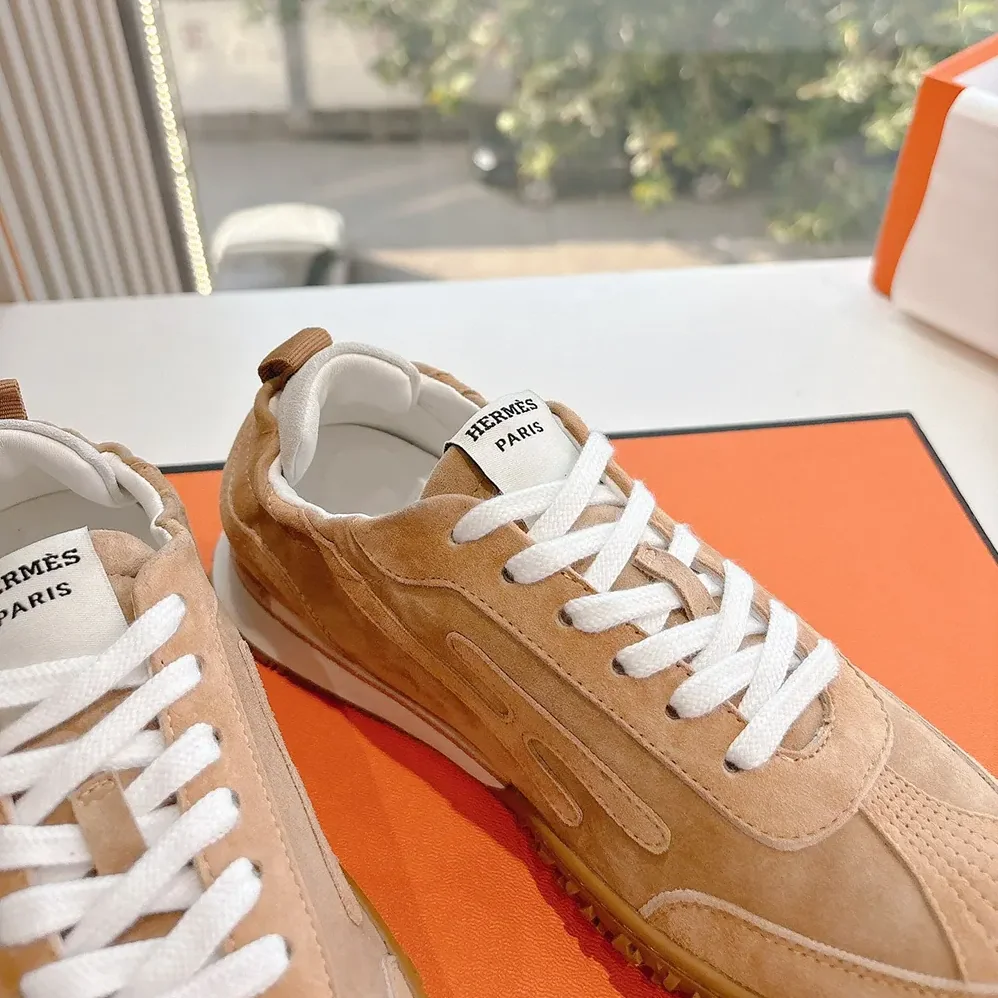 Hermes Jet Sneaker in Technical Canvas and Suede Goatskin for Unisex in Natural