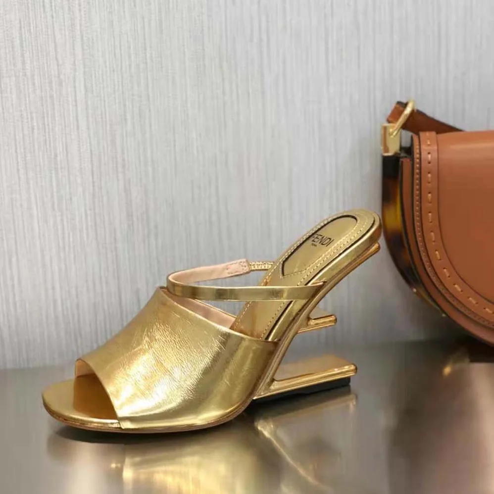 Fendi First Gold Nappa Leather High for Women in Heeled Sandals Fendi First Gold Nappa Leather High for Women in Heeled Sandals
