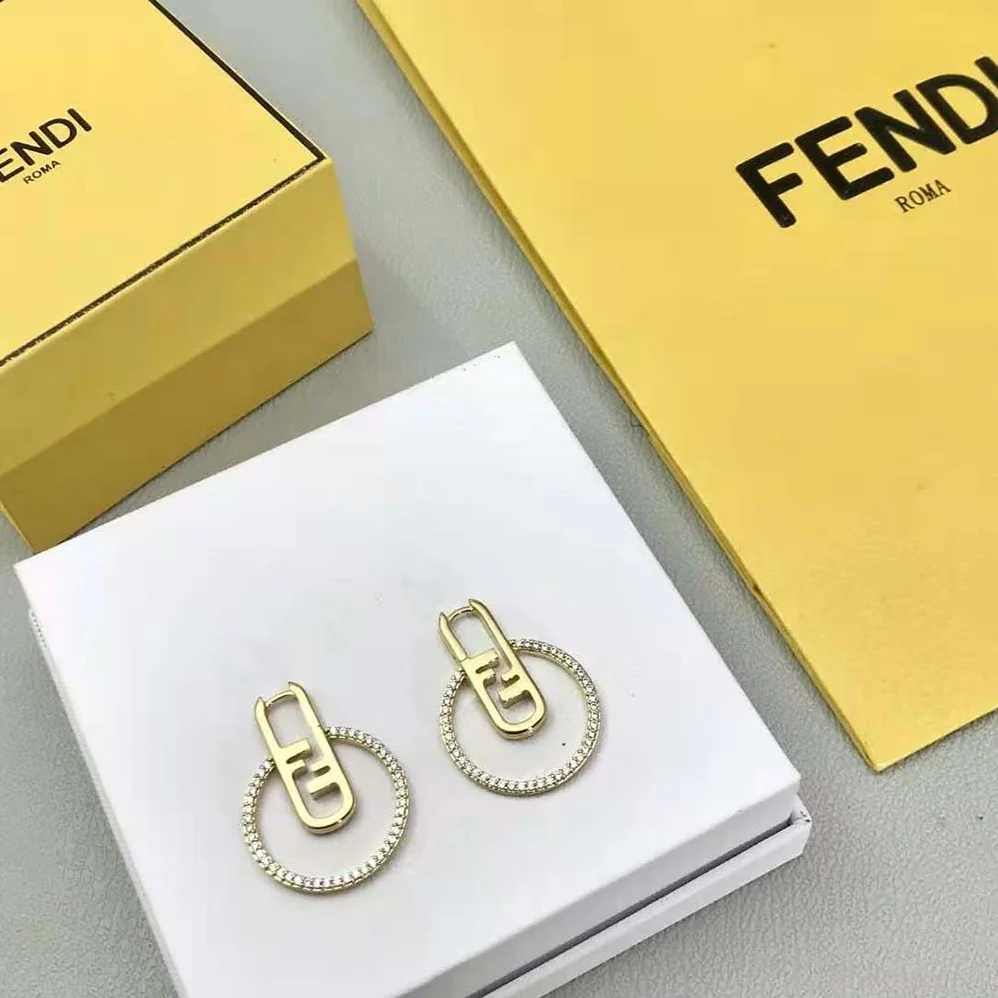 Fendi O Lock Earrings Gold for Women in Colored