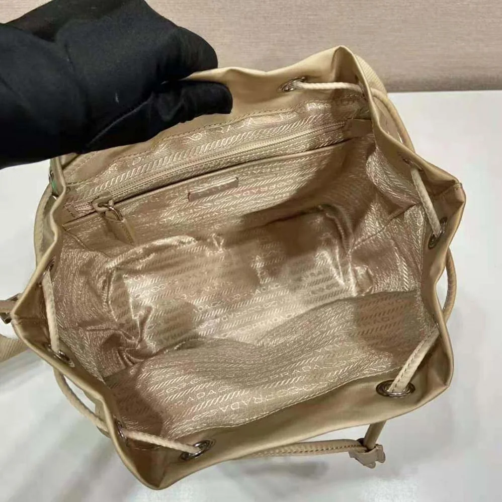 Prada Small Re-Nylon Backpack for Women in Beige