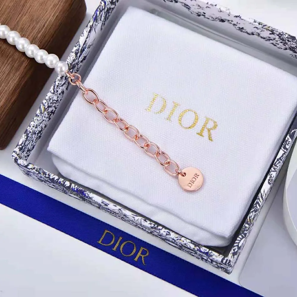 Dior D-Millefiori Bracelet Gold-Finish Metal and White Resin Pearls for Women Dior D-Millefiori Bracelet Gold-Finish Metal and White Resin Pearls for Women