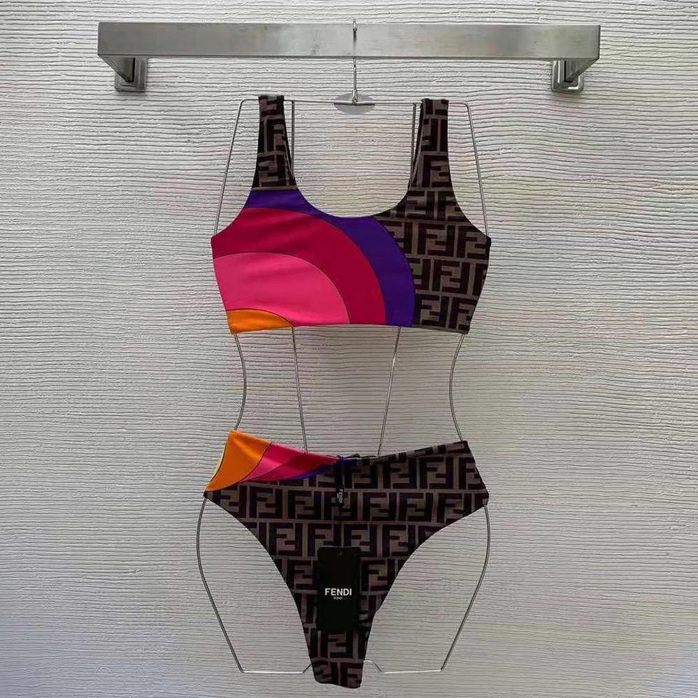 Fendi Swimsuit Multicolor Lycra Bikini for Women in Pink Fendi Swimsuit Multicolor Lycra Bikini for Women in Pink