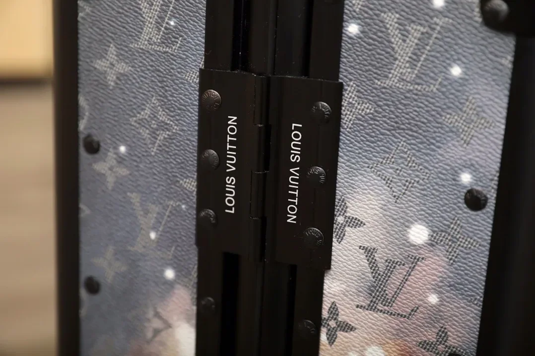 Louis Vuitton Horizon 55 Suitcase in Blue Black Hardware