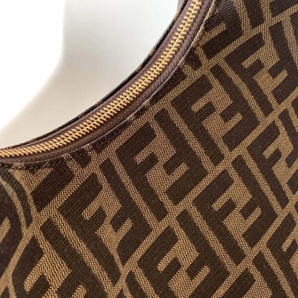 Fendi Fendigraphy Small Brown FF Jacquard Fabric Bag for Women Fendi Fendigraphy Small Brown FF Jacquard Fabric Bag for Women