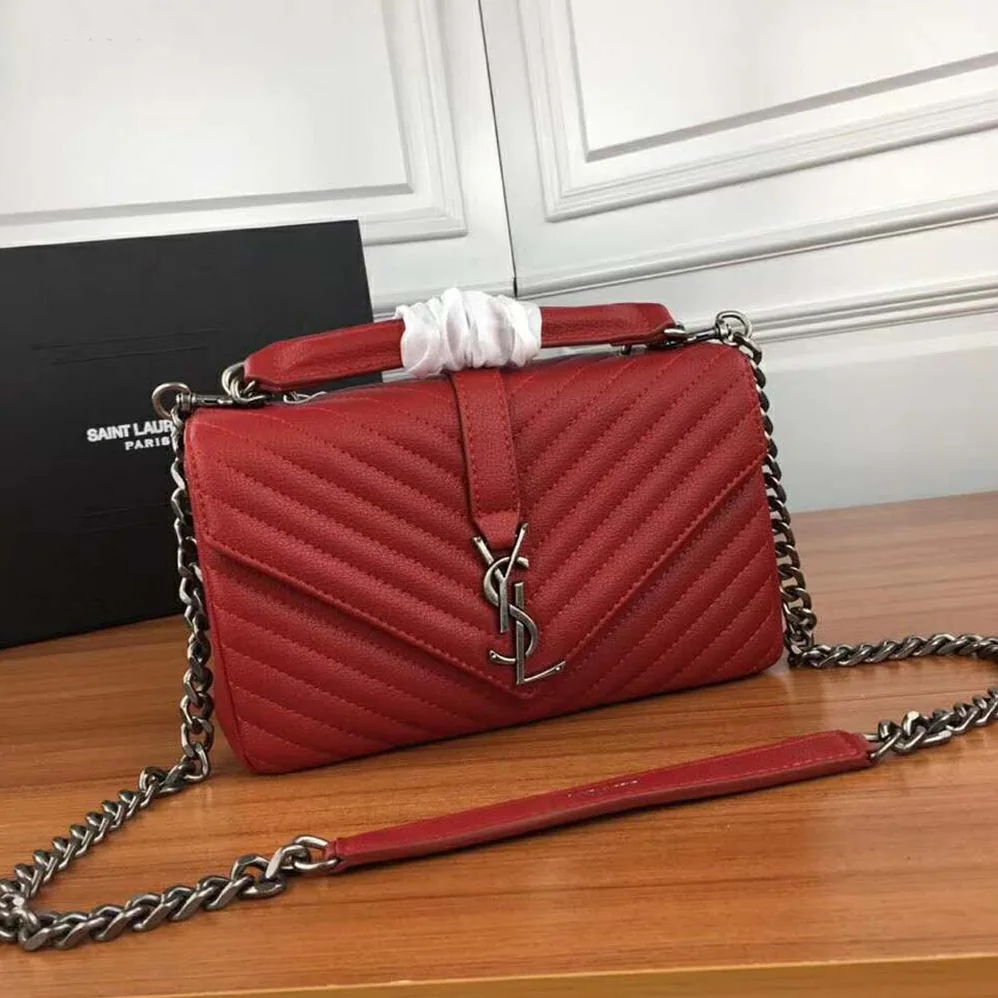 Saint Laurent YSL College Medium In Matelasse Leather for Women in Red Saint Laurent YSL College Medium In Matelasse Leather for Women in Red