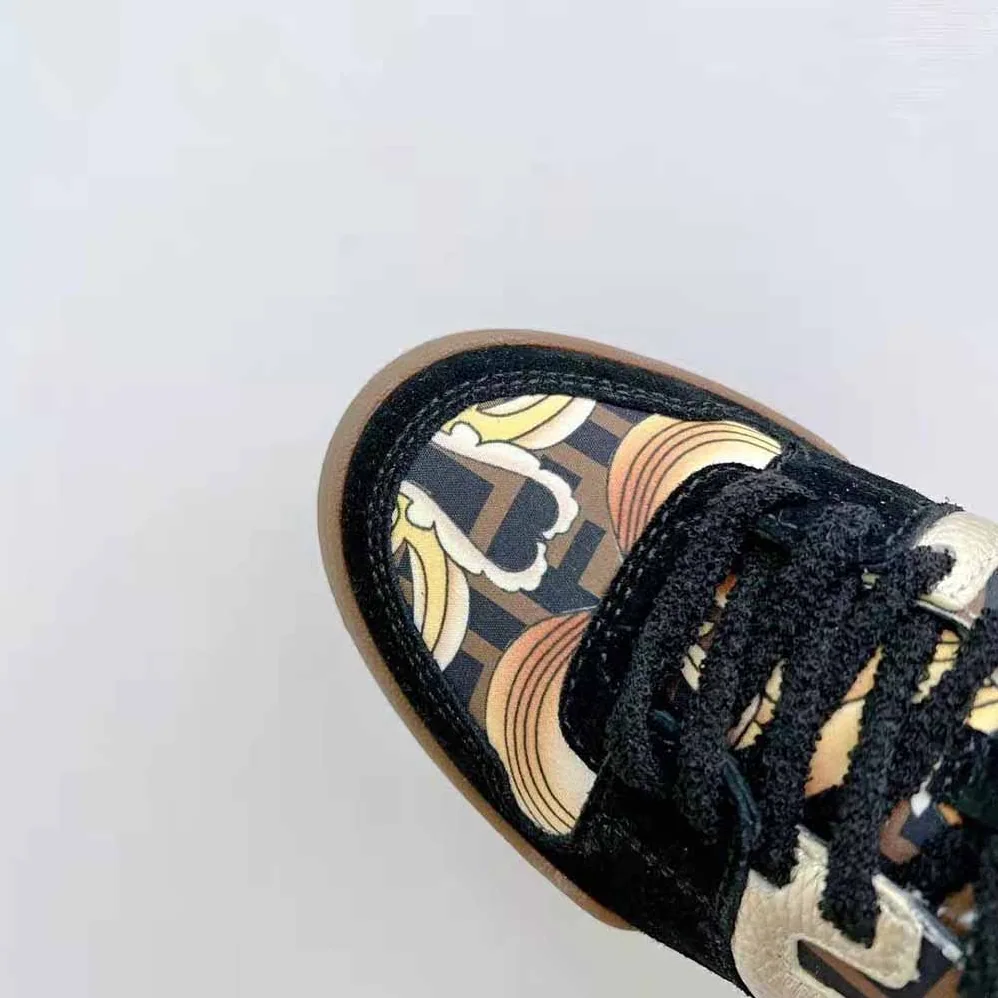 Fendi Match Fendace Black Suede Low for Unisex in Tops