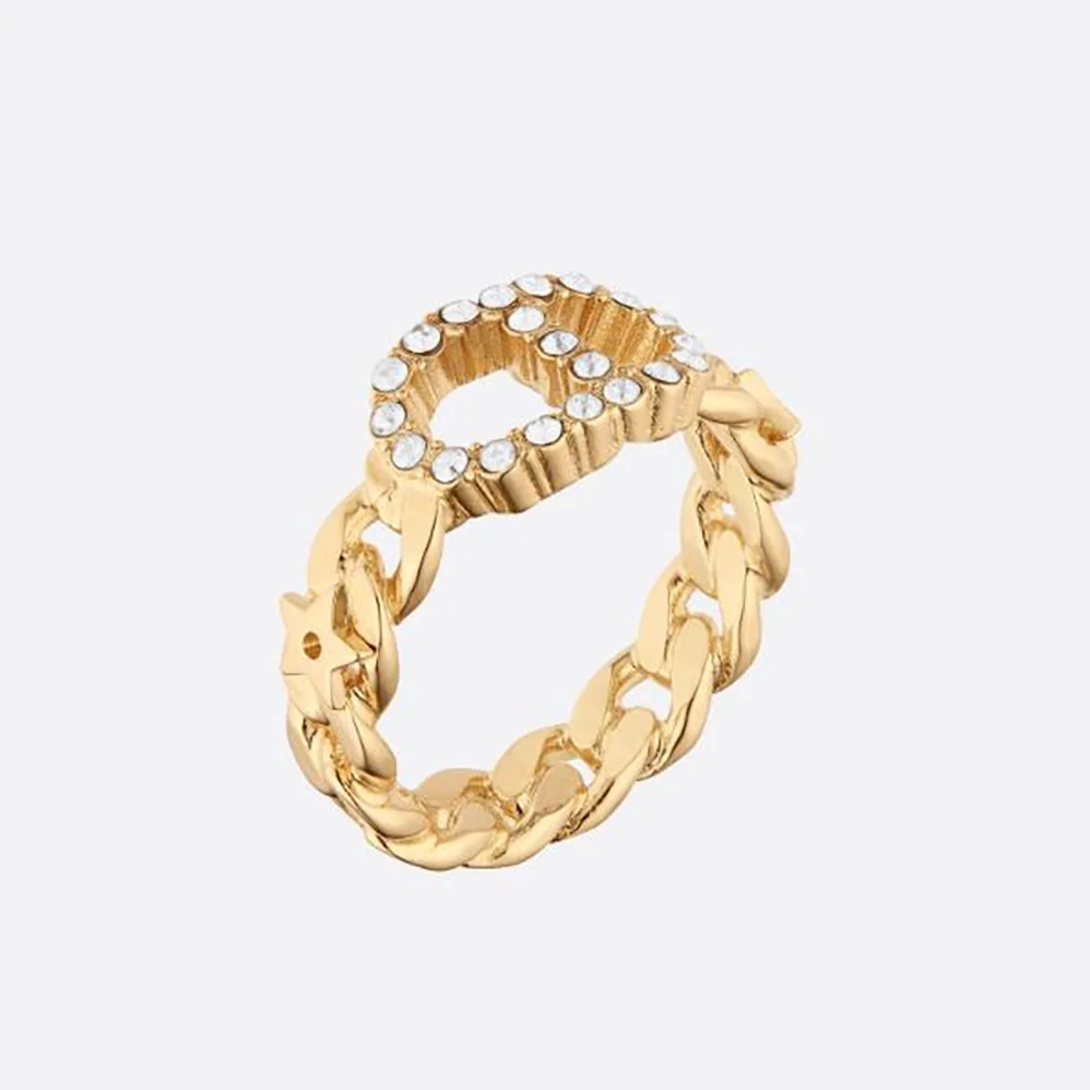 Dior Clair D Lune Ring Gold-Finish Metal and White Crystals for Women Dior Clair D Lune Ring Gold-Finish Metal and White Crystals for Women