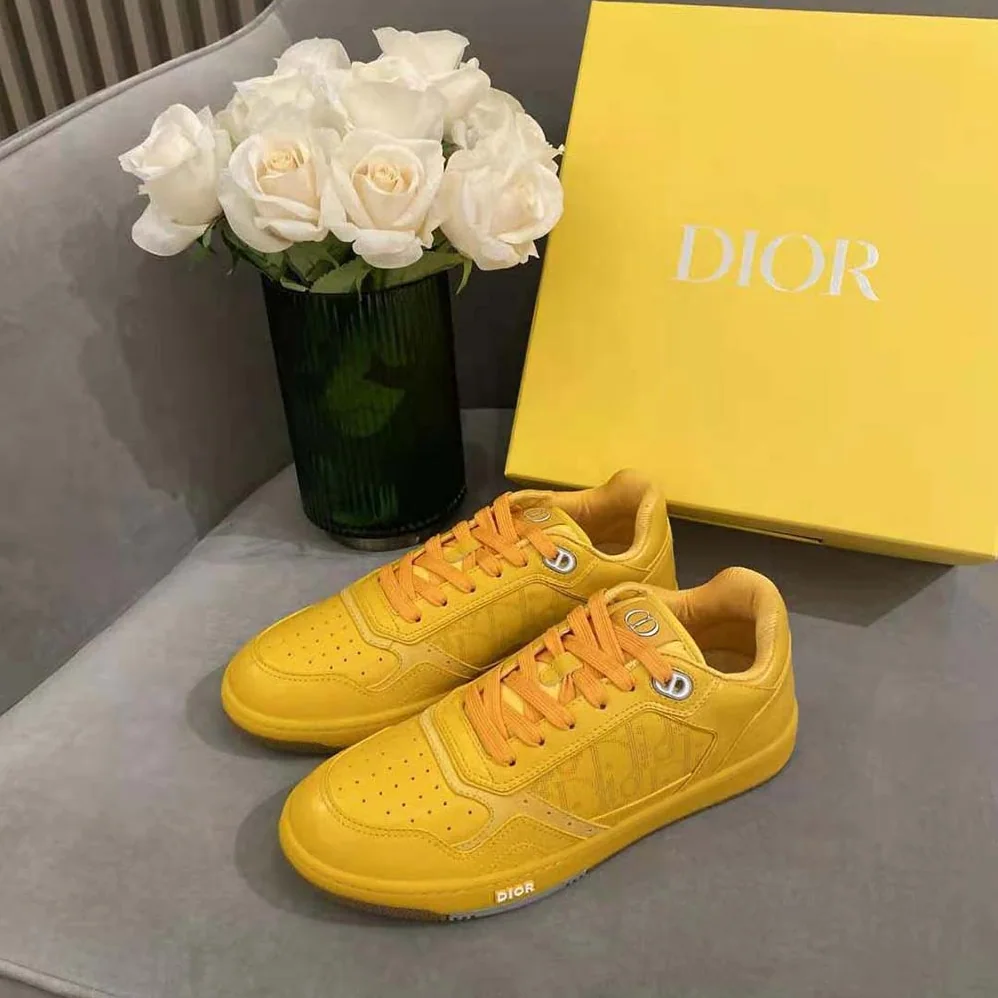 Dior World Tour B27 Low-Top Sneaker for Men in Yellow Dior World Tour B27 Low-Top Sneaker for Men in Yellow