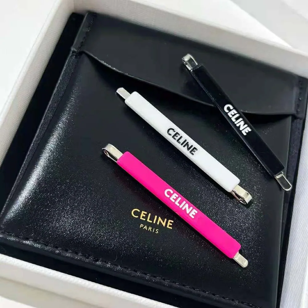 Celine Monochroms Set of 3 Hair Clips in Acetate and Steel for Women Celine Monochroms Set of 3 Hair Clips in Acetate and Steel for Women