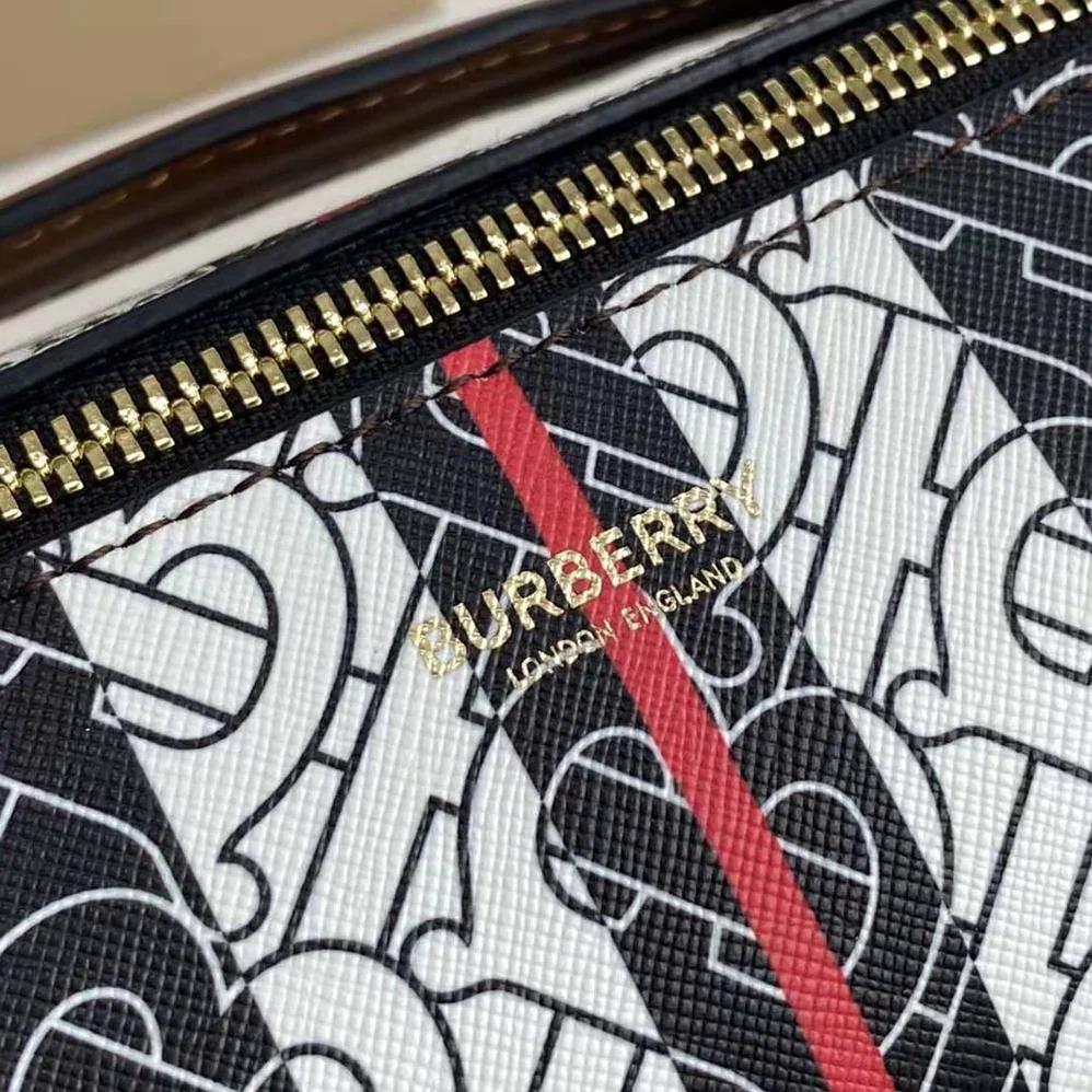 Burberry The Monogram Stripe E-canvas and Leather Barrel Bag for Women