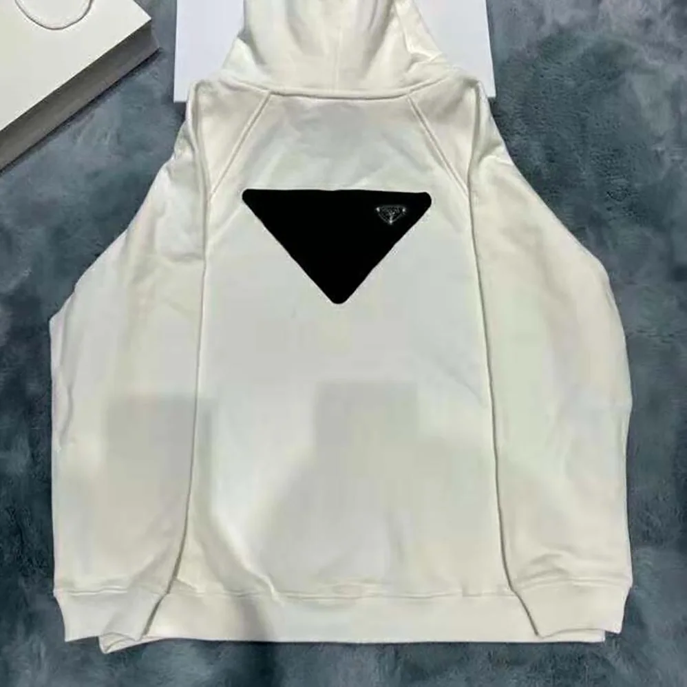 Prada Cotton Fleece Hoodie for Women in White Prada Cotton Fleece Hoodie for Women in White