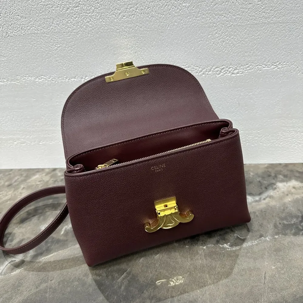 Celine Teen Nino Bag in Smooth Satinated Calfskin for Women in Burgundy Celine Teen Nino Bag in Smooth Satinated Calfskin for Women in Burgundy