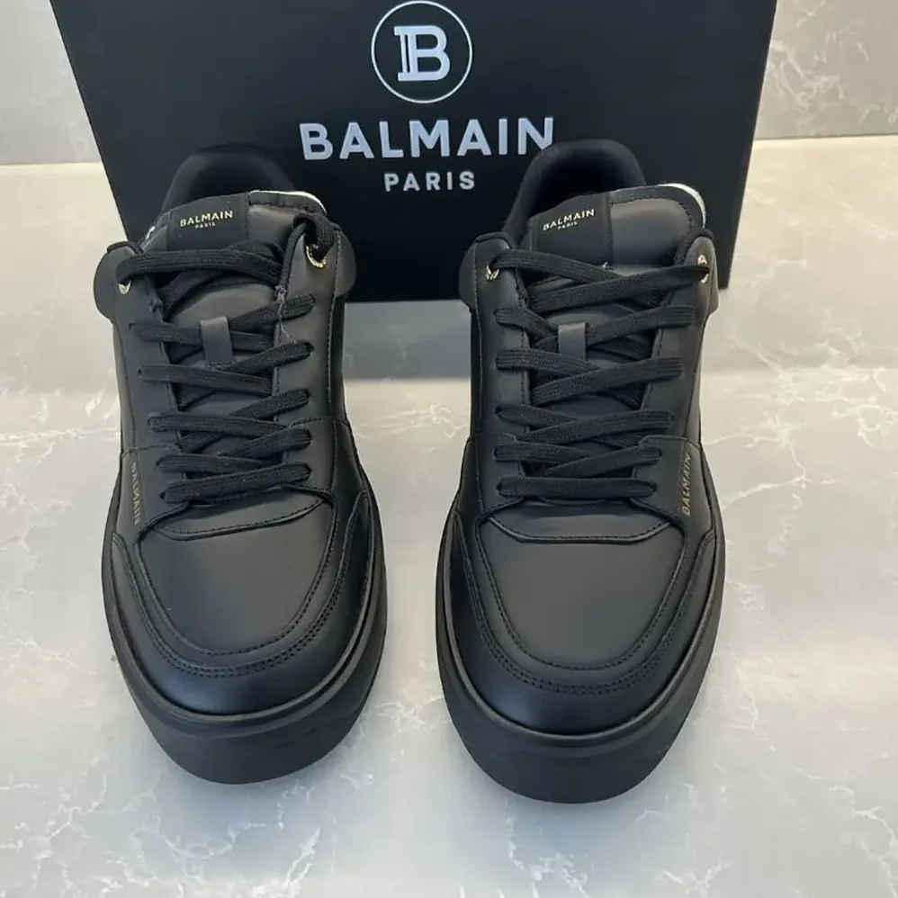 Balmain B Court Trainers in Calfskin for Unisex in Black