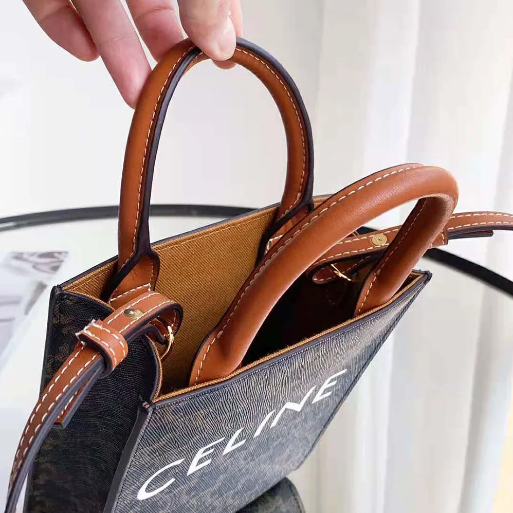 Celine Mini Vertical Cabas in Triomphe Canvas for Women