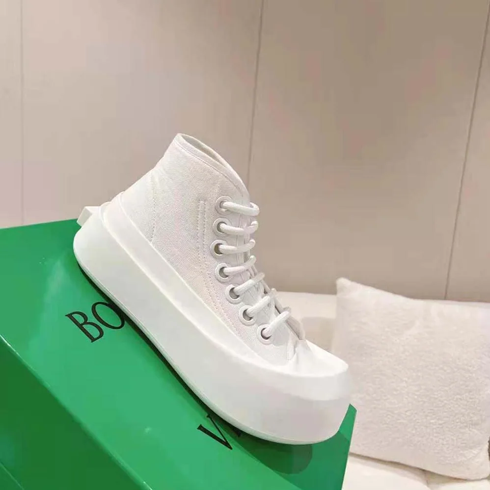 Bottega Veneta Jumbo Sneaker Nylon High Top Lace-up Sneakers for Unisex in White Bottega Veneta Jumbo Sneaker Nylon High Top Lace-up Sneakers for Unisex in White