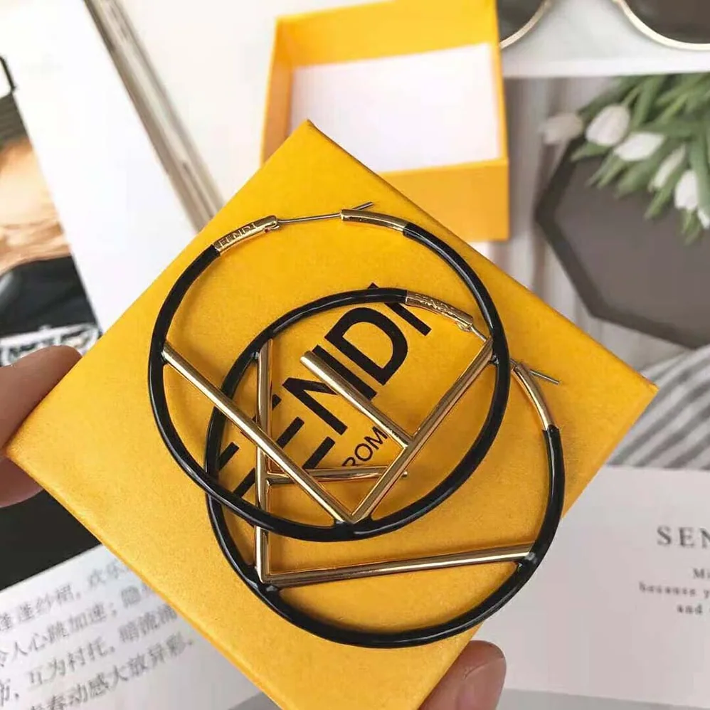 Fendi F is Fendi Earrings Gold Colored Earrings for Women in Black
