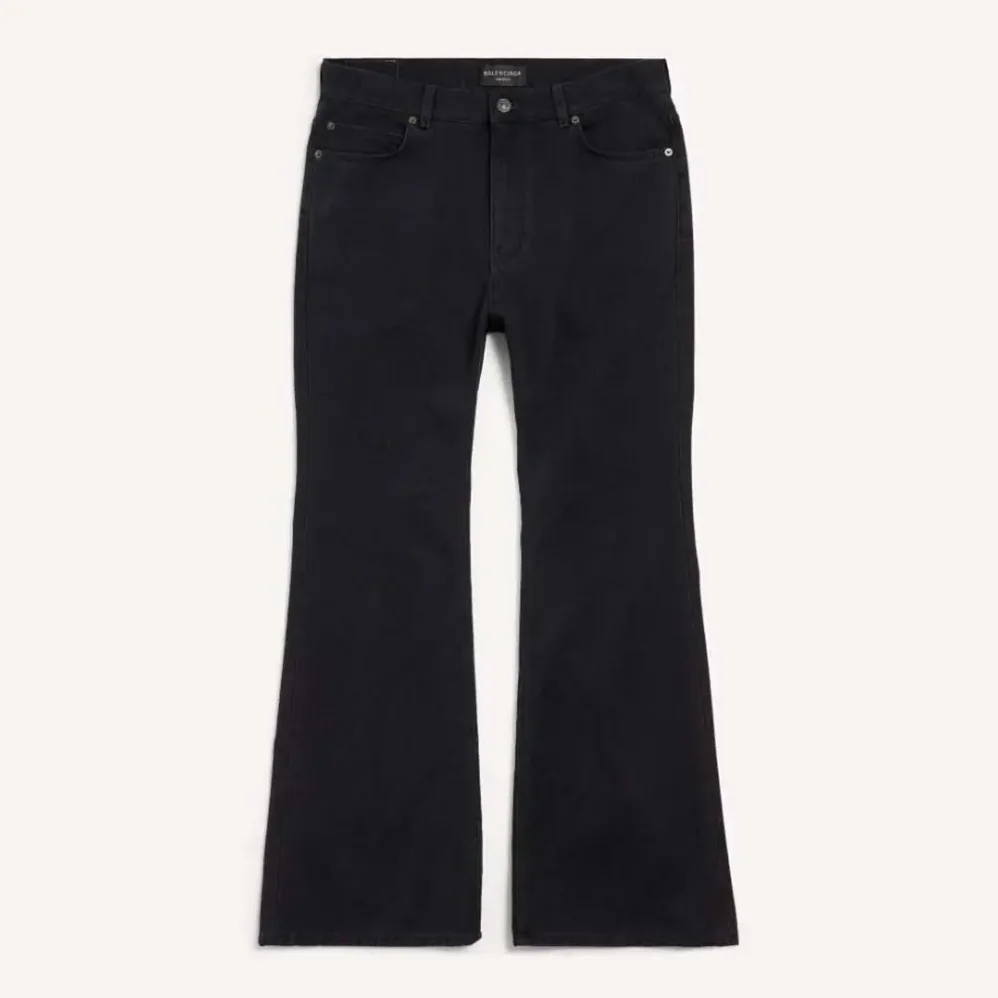 Balenciaga Flared Pants in Black Soft Hand Italian Denim for Women in Black