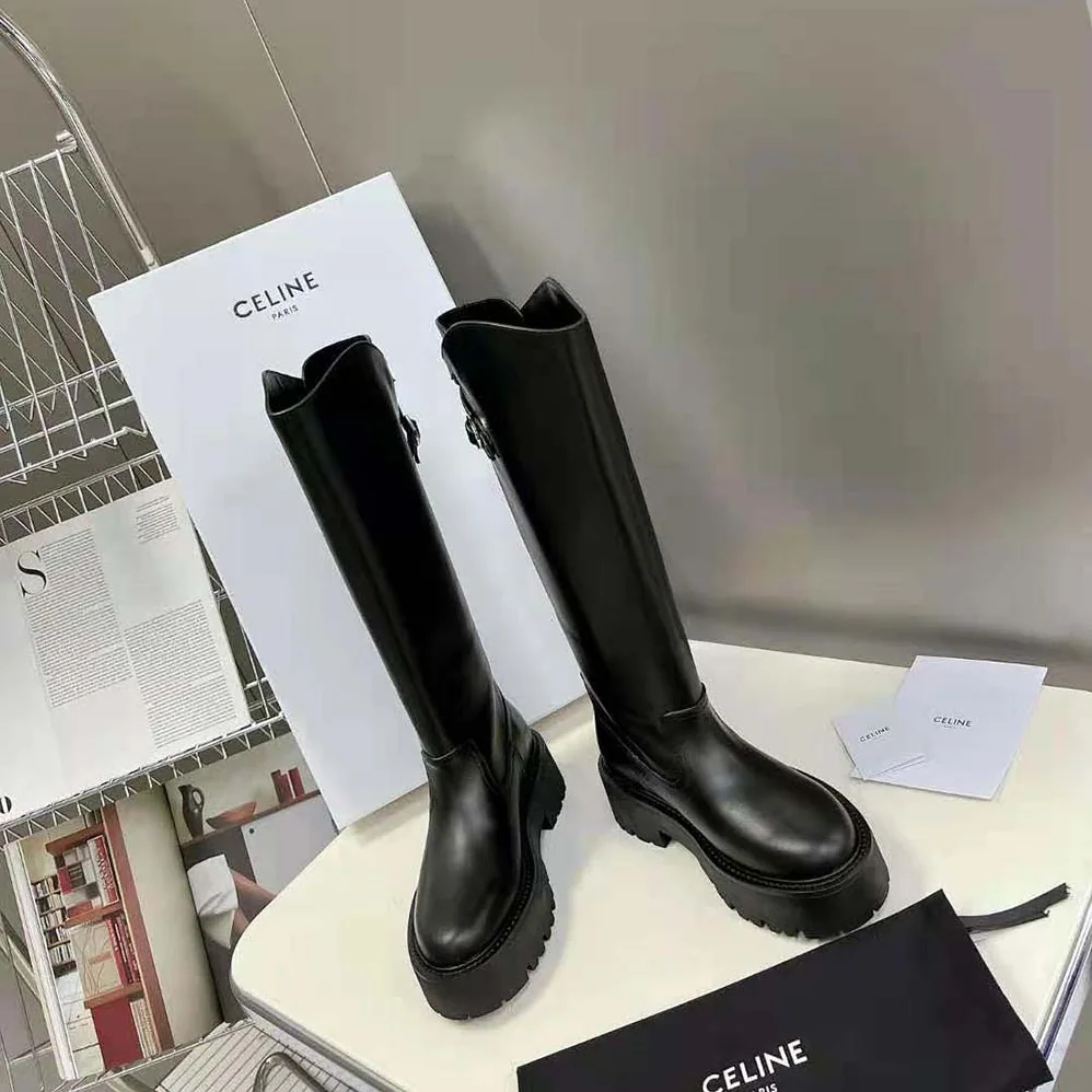 Celine Bulky Buckled High Boot in Calfskin for Women Celine Bulky Buckled High Boot in Calfskin for Women