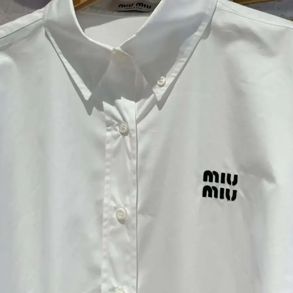 Miu Miu Striped Cotton Shirt MK1659_14BC_F0X24_S_OOO for Women Miu Miu Striped Cotton Shirt MK1659_14BC_F0X24_S_OOO for Women