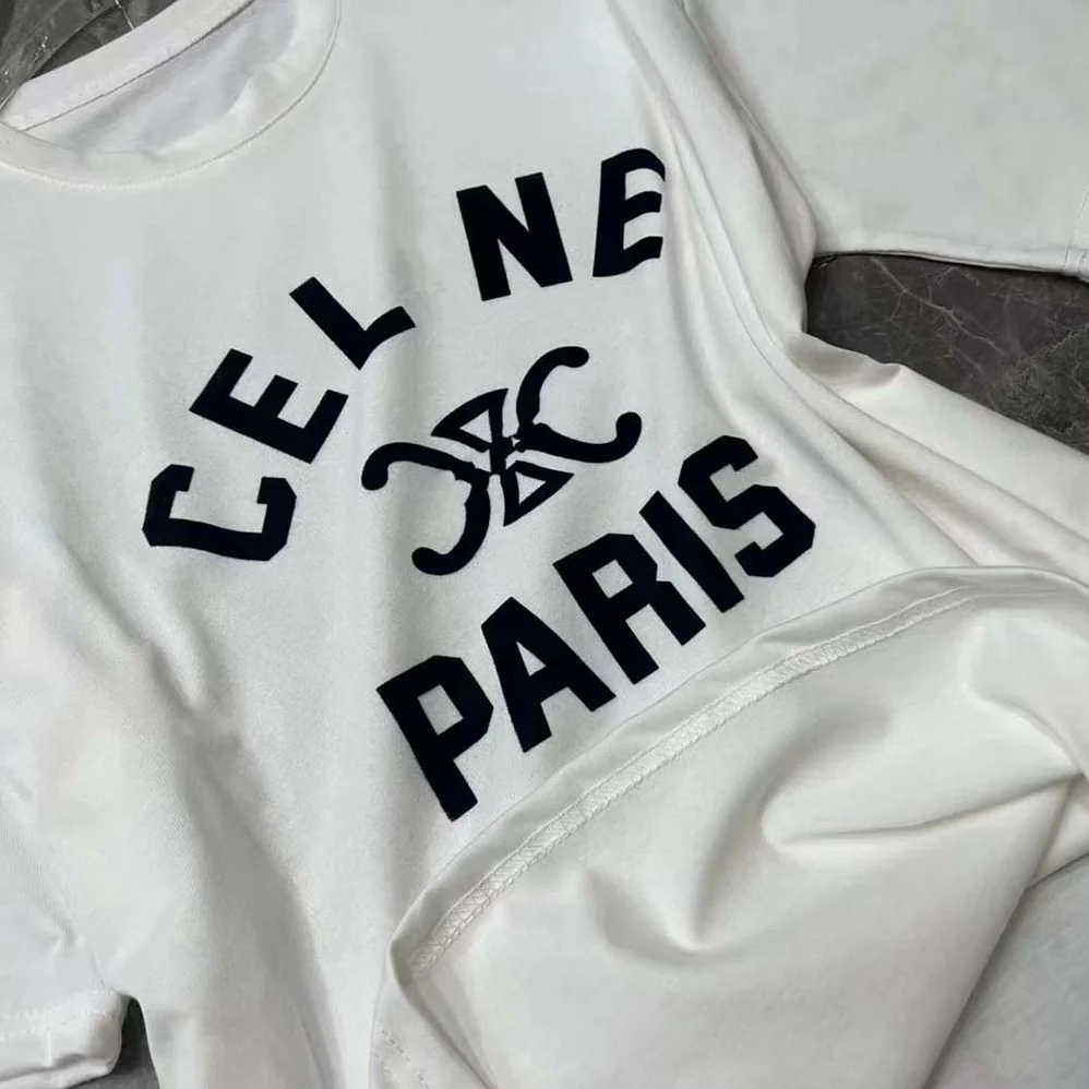 Celine Paris T-shirt in Cotton Jersey for Women in White Celine Paris T-shirt in Cotton Jersey for Women in White