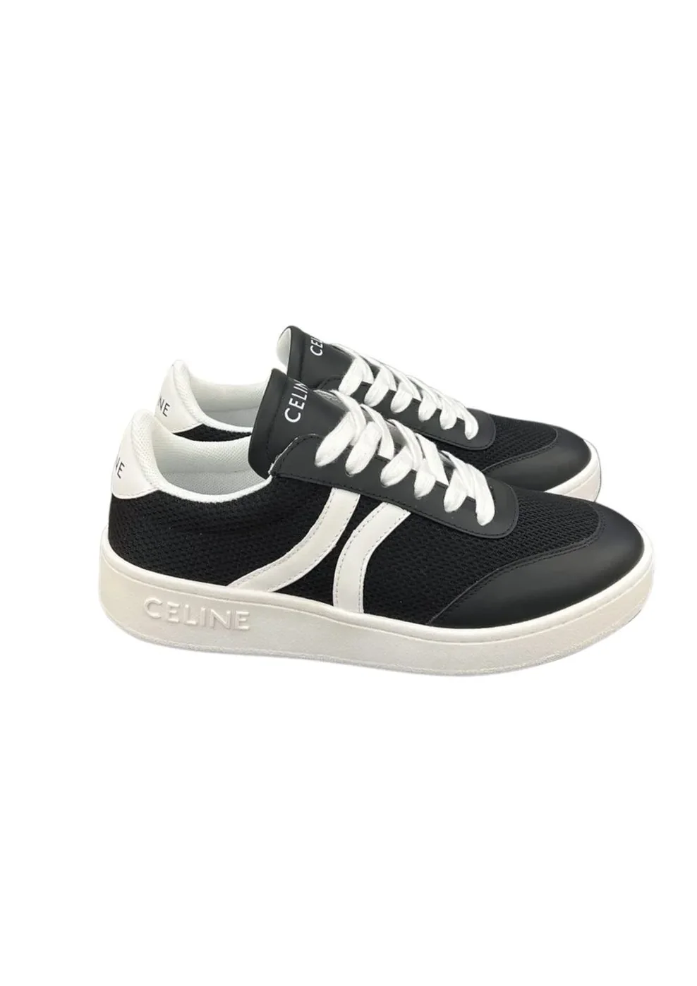Celine Tennis Sneakers And Laminated Black And White Celine Tennis Sneakers And Laminated Black And White