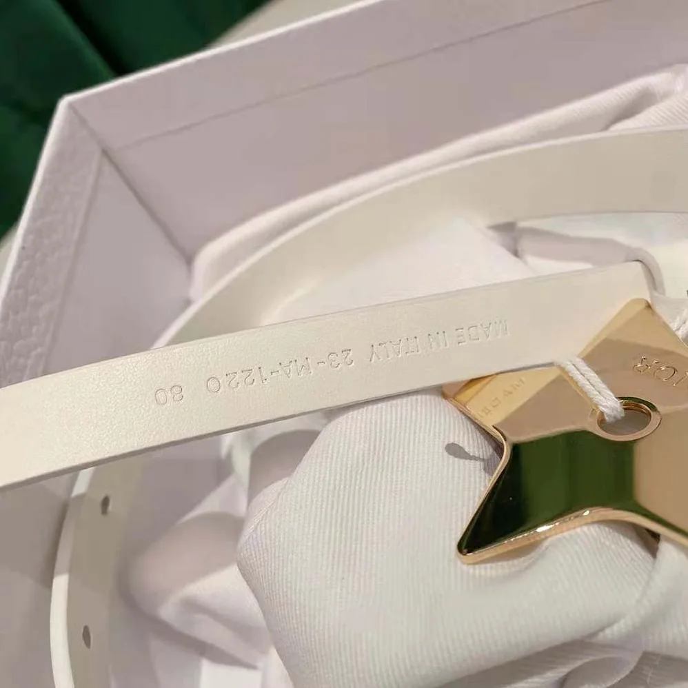 Dior Teddy-D Belt Smooth Calfskin-15 MM for Women in White