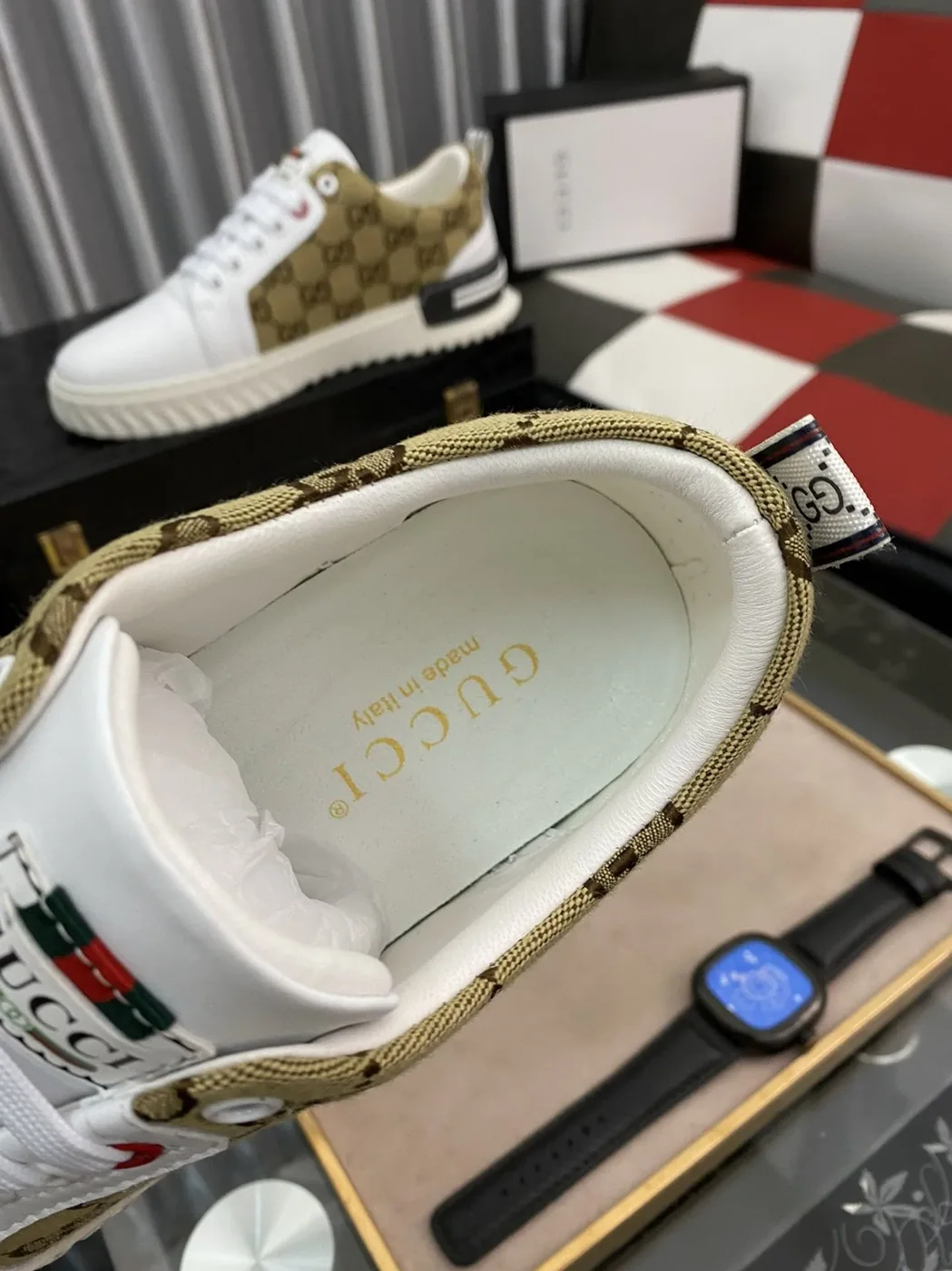 Gucci GG Ace Sneaker Yellow And White for Men