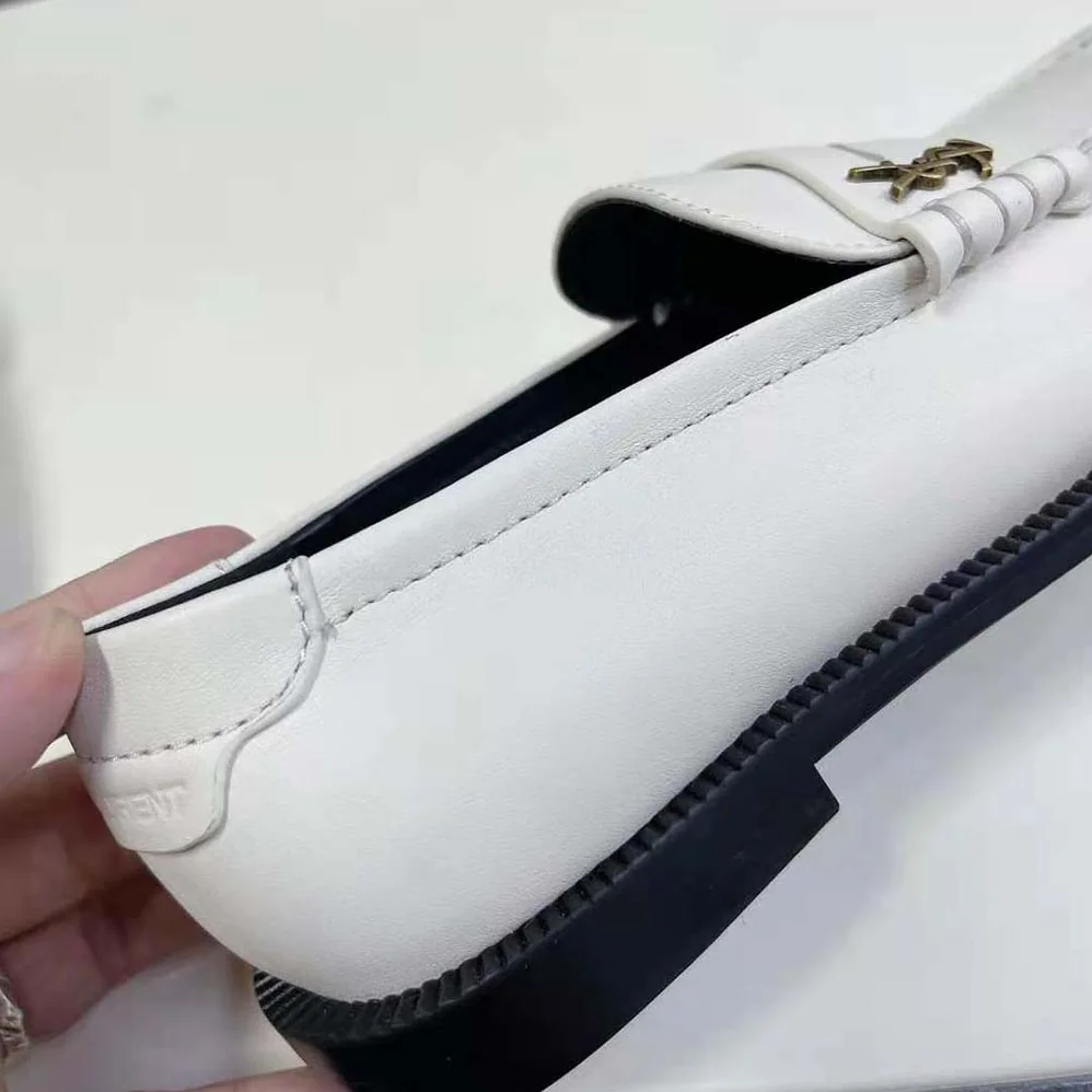 Celine Le Loafer Penny Slippers in Smooth Leather for Women in White Celine Le Loafer Penny Slippers in Smooth Leather for Women in White