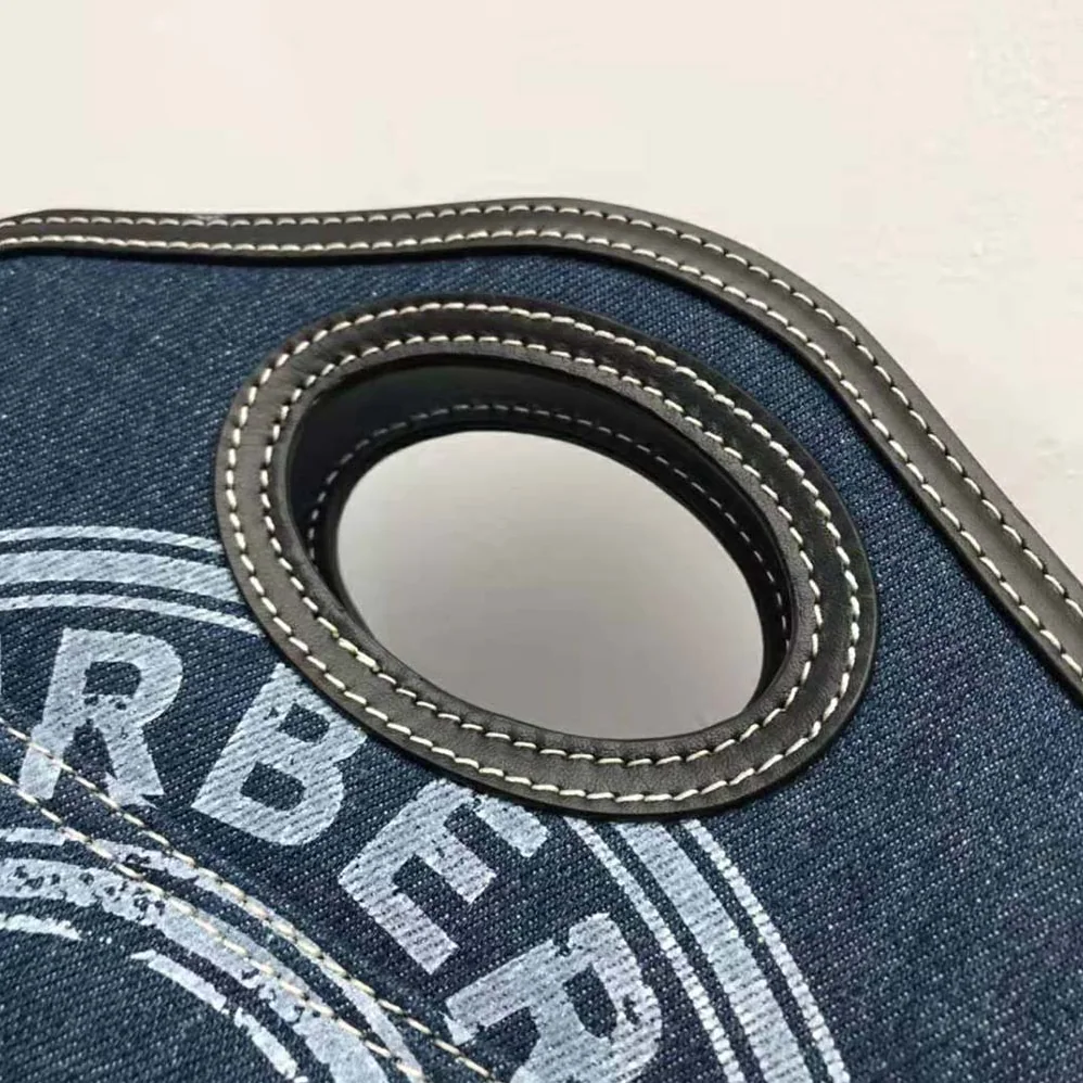 Burberry Mini Logo Graphic Denim and Leather Pocket Bag for Women