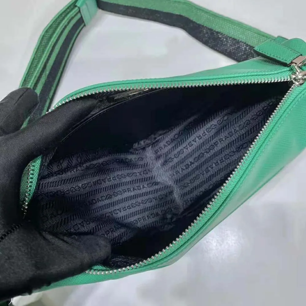 Prada Saffiano Prada Triangle Bag for Women in Green