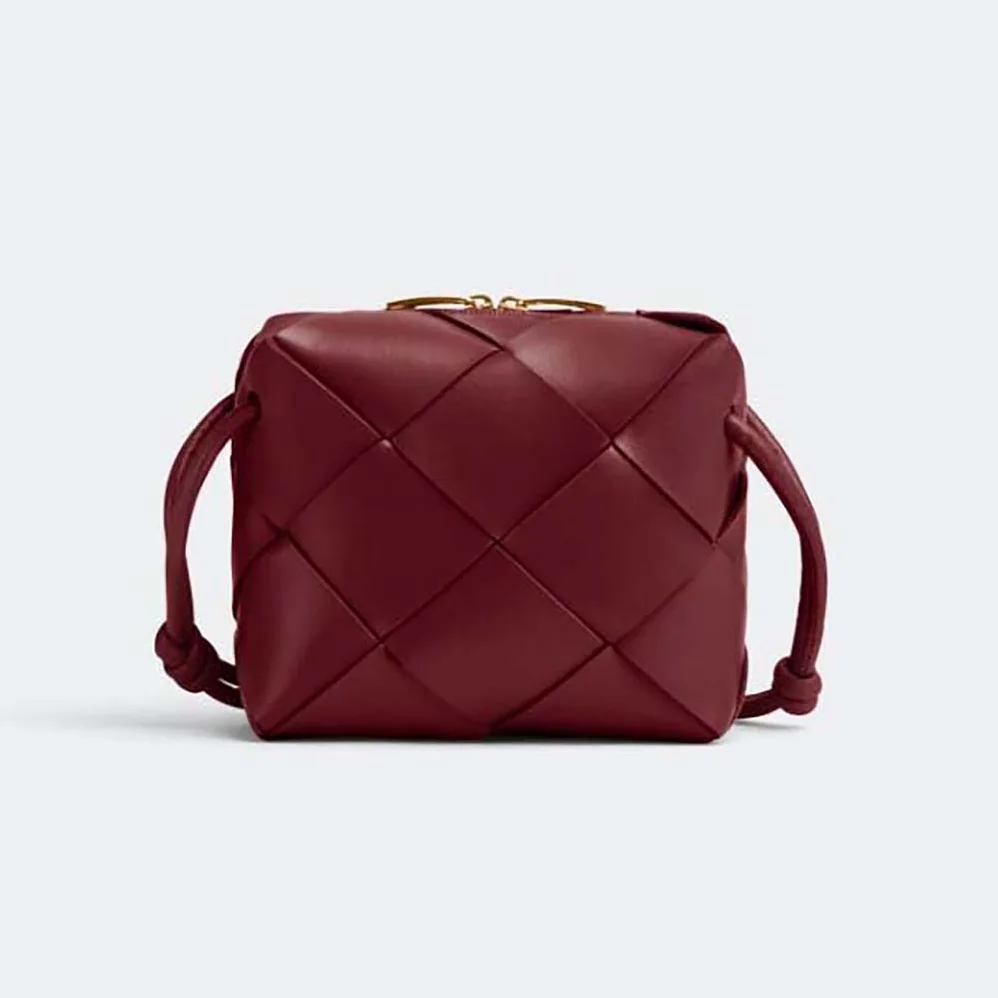 Bottega Veneta Mini Cassette Camera Bag for Women in Maroon