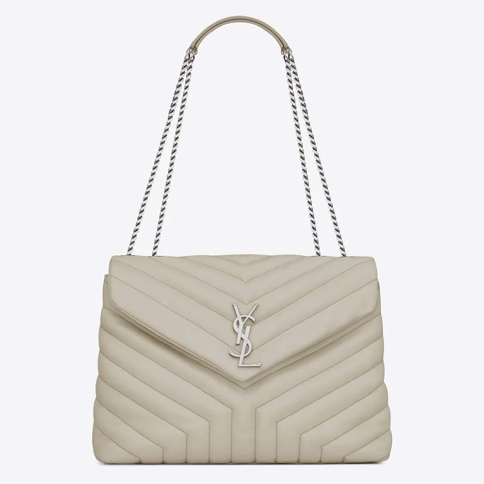 Saint Laurent YSL Loulou Medium Matelasse Y Leather for Women in White Saint Laurent YSL Loulou Medium Matelasse Y Leather for Women in White